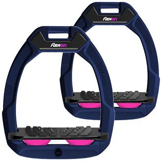 FLEX-ON Strzemiona SAFE-ON - inclined ULTRA grip - blue navy - granatowa ramka - czarna wkładka - różowy elastomer