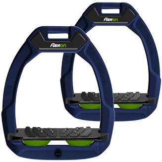 FLEX-ON Strzemiona SAFE-ON - inclined ULTRA grip - blue navy - granatowa ramka - czarna wkładka - zielony elastomer