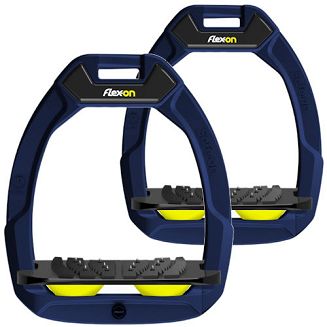 FLEX-ON Strzemiona SAFE-ON - inclined ULTRA grip - blue navy - granatowa ramka - czarna wkładka - żółty elastomer