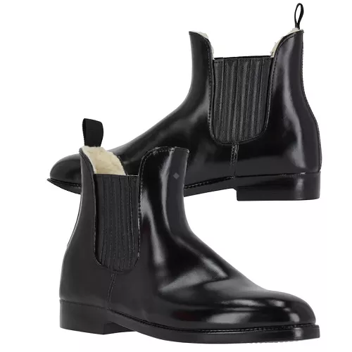 Synthetic pull-on jodhpur boots, lined, QHP Adult black/ 7093