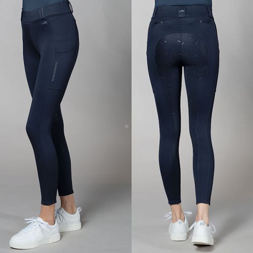 Bryczesy - leginsy damskie, ocieplane SCHOCKEMÖHLE Dorina pełny silikonowy lej Dark Navy / 2171-00079