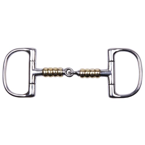 Wędzidło D rolkowe CHERRY, STALLION-L mosiężne wypukłe rolki, stal nierdzewna / 15209