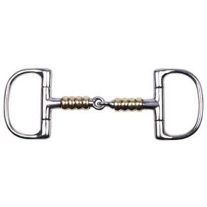 Wędzidło D rolkowe CHERRY, STALLION-L mosiężne wypukłe rolki, stal nierdzewna / 15209