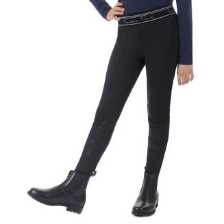 Bryczesy - leginsy QHP EDEN dziecięce, z pełnym silikonowym lejem - czarne