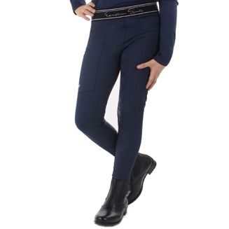 Bryczesy - leginsy QHP EDEN dziecięce, z pełnym silikonowym lejem - navy