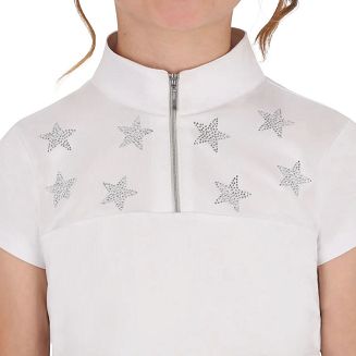 Praktycznym rozwiązaniem jest krótki zamek 1/4 w kolorze srebrnym, który ułatwia zakładanie oraz pozwala dopasować stopień zapięcia pod szyją