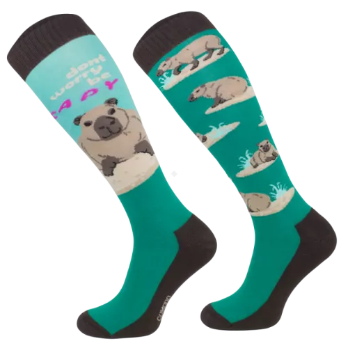 Horse Knee High Socks Capybara  / SJBW 46