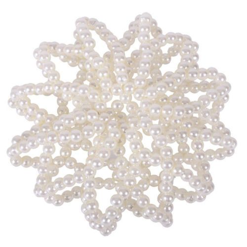 Siateczka - koszyczek do włosów QHP PEARL - white