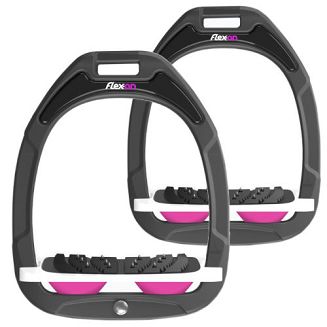 FLEX-ON Strzemiona Green Composite - inclined ULTRA grip - dark grey - biała wkładka - różowy elastomer
