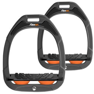 FLEX-ON Strzemiona Green Composite - inclined ULTRA grip - dark grey - czarna wkładka - pomarańczowy elastomer