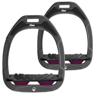 FLEX-ON Strzemiona Green Composite - inclined ULTRA grip - dark grey - czarna wkładka - śliwkowy elastomer