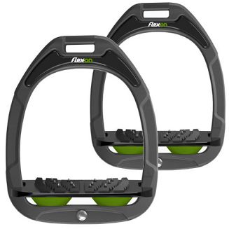 FLEX-ON Strzemiona Green Composite - inclined ULTRA grip - dark grey - czarna wkładka - zielony elastomer