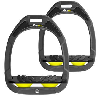 FLEX-ON Strzemiona Green Composite - inclined ULTRA grip - dark grey - czarna wkładka -  żółty elastomer