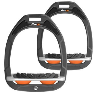 FLEX-ON Strzemiona Green Composite - inclined ULTRA grip - dark grey - szara wkładka - pomarańczowy elastomer