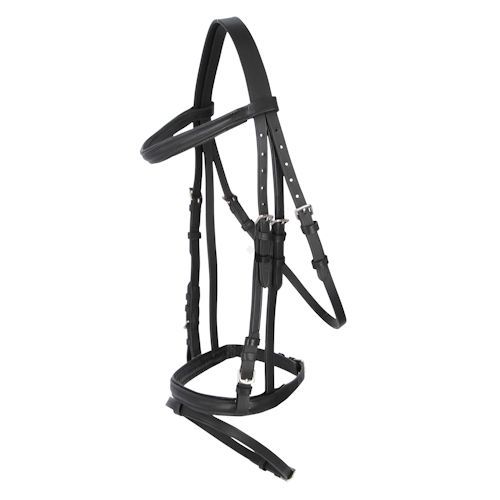 Ogłowie skórzane COVALLIERO Standard, z nachrapnikiem kombinowanym / 3217 Kolor czarny
