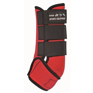 HKM Ochraniacze neoprenowe pełne COLOUR - czerwone z czarnym obszyciem