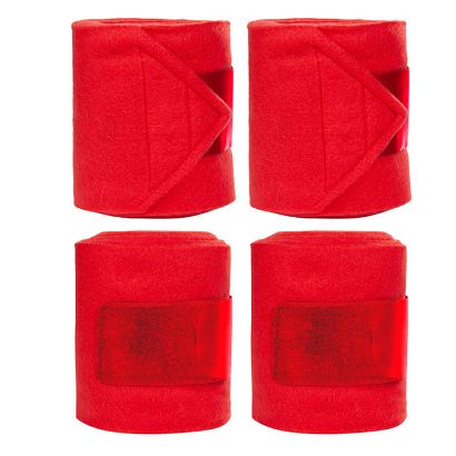 Fleece Bandages HKM Innovation, set of 4,  Red  / 12624
