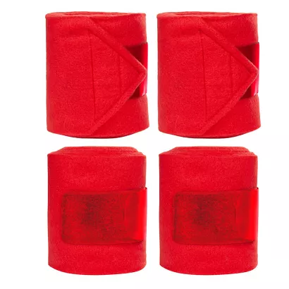 Fleece Bandages HKM Innovation, set of 4,  Red  / 12624