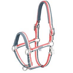 Headcollar ESKADRON Double Pin, Steel blue-Greig-Coral Blossom / 420175