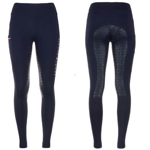 Bryczesy - legginsy damskie, ocieplane TOMMY HILFIGER Style Thermo - kolor granatowy - desert navy