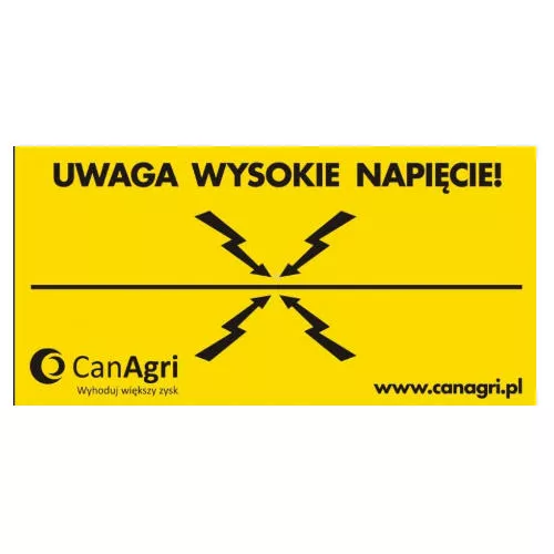 Tabliczka ostrzegawcza CanAgri do ogrodzenia elektrycznego / 11-0235