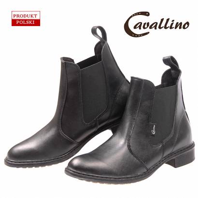 CAVALLINO Sztyblety skóropodobne damskie - krótkie wsuwane buty do jazdy konnej  (rozmiary od 31 do 42) / 0416701 