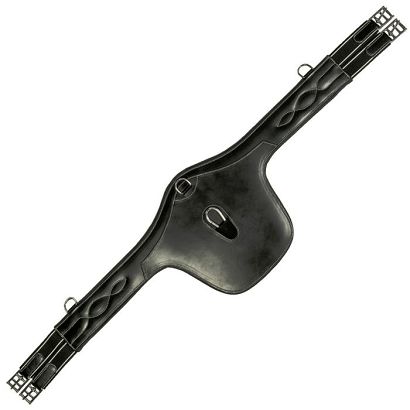 Popręg skórzany z fartuchem HKM Soft czarny / 8032