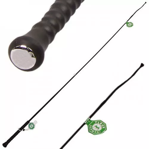Dressage whip FLECK with Rubber Handle, Black/ 03700