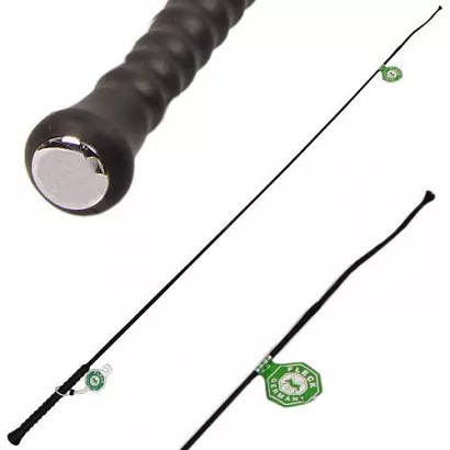 Dressage whip FLECK with Rubber Handle, Black/ 03700