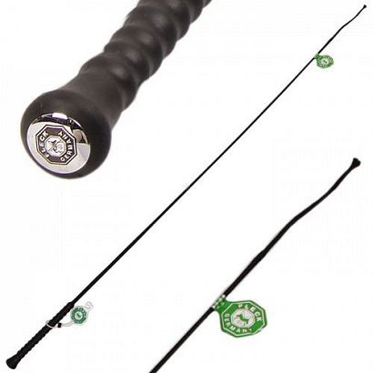 Dressage whip FLECK with Rubber Handle, Black/ 03700