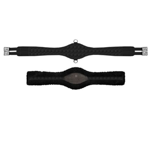 Popręg ANATOMICZNY MATTES Slim Line z futrem naturalnym