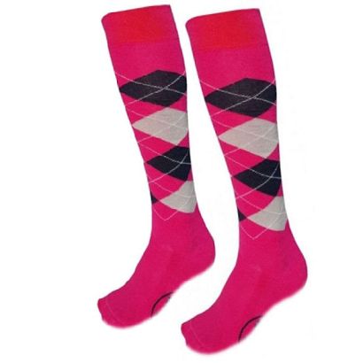 Equestrian Knee-High Socks – ARGYLE / pink/navy/grey