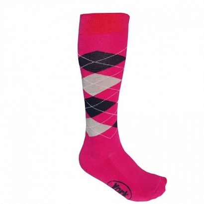 Equestrian Knee-High Socks – ARGYLE / pink/navy/grey