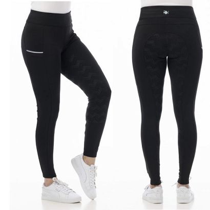 Ladies' breeches AGADIR silicon full patches, black / 98950