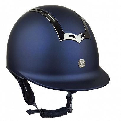 Kask jeździecki HORSENJOY Genius Gun Smoke, z atestem VG-1 - granatowy