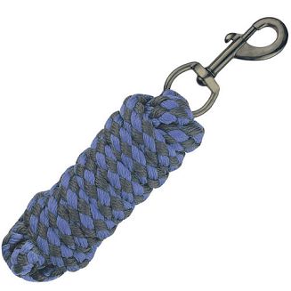 Uwiąz pleciony HORSENJOY Cassia, z karabińczykiem obrotowym / 1401060 Kolor niebieski + popiel.