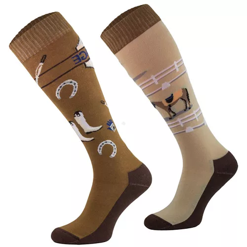 Knee Riding Socks Dressage, brown / SJBW 24