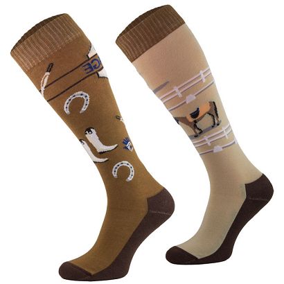 Knee Riding Socks Dressage, brown / SJBW 24