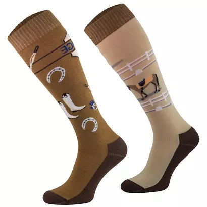 Knee Riding Socks Dressage, brown / SJBW 24