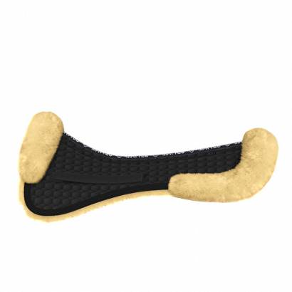 Sheepskin Dressage Half Pad MATTES with Pommel and Cantle Trim