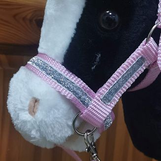 Halters-Bridle Glitter HOBBY HORSE with Reins Light Pink - 2