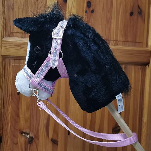 Halters-Bridle Glitter HOBBY HORSE with Reins Light Pink