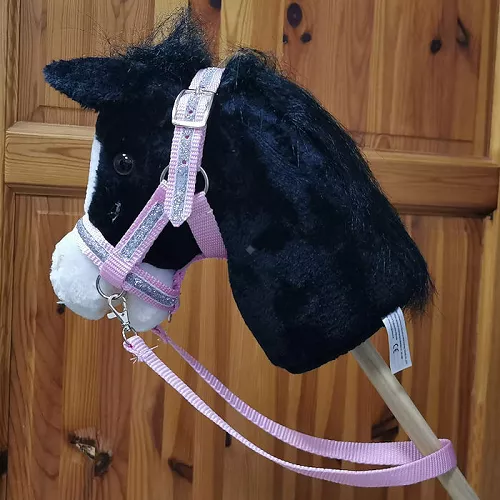 Kantar-ogłowie Brokat HOBBY HORSE z wodzami, jasny róż