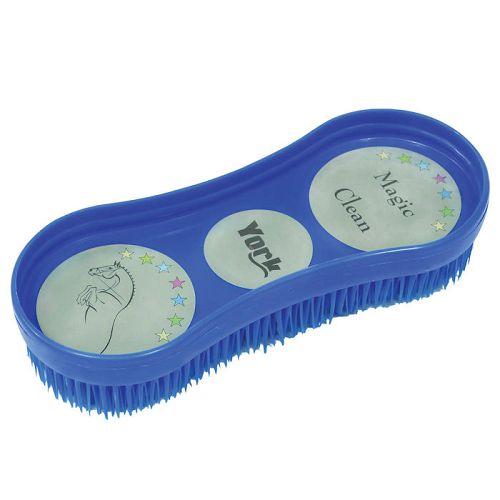 Plastic curry comb – Y Magic Clean horse grooming brush Blue /  245003