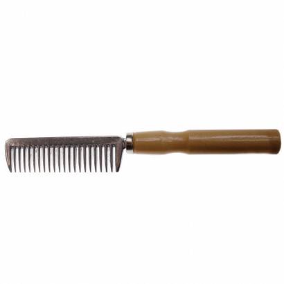 23213 STALLION Aluminium mane comb with wooden handle