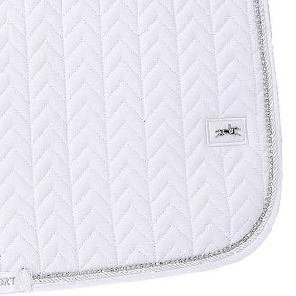 Łańcuszek z kryształkami dodaje subtelnego blasku, ozdobny sznurek i metalowe logo konia nadają luksusowego charakteru