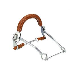 Hackamore FEELING długie czanki, pleciony nachrapnik, brązowy / 607801
