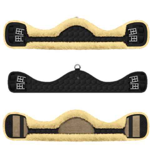 Popręg asymetryczny  ujeżdżeniowy MATTES z futrem naturalnym / 6222 - naturalny kolor futra