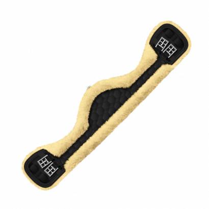 Assymetric Dressage Girth MATTES with removable lambskin cover / 6222