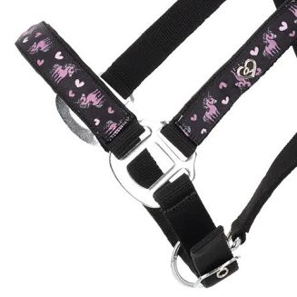 Nylon padded Halter QHP Lize, Black-Violet / 1200 - 3